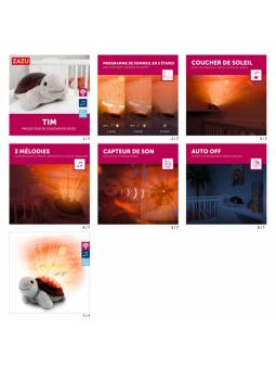 Tim la tortue - Projecteur d’étoiles musical & Capteur de pleurs