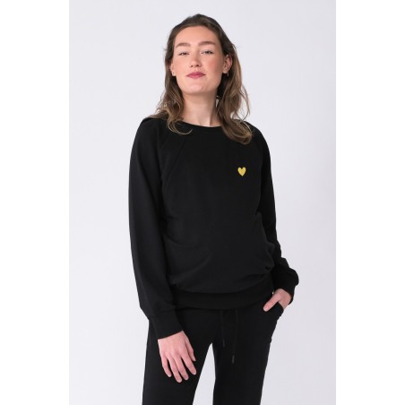 Sweat grossesse et allaitement à zips Noir