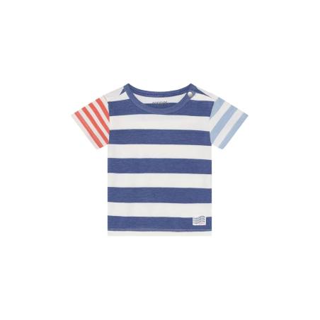 T-shirt Bébé Garçon Icecream - Rayures Intemporelles (Dusty Blue)