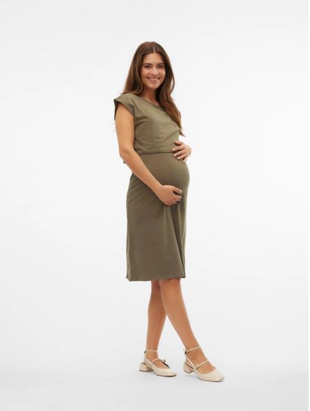 Robe de grossesse et d'allaitement June - Kaki Kalamata