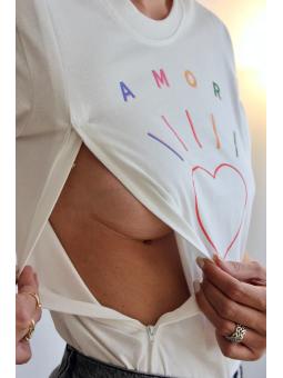 T-shirt d'allaitement Amor – Une déclaration d'amour colorée pour les mamans qui allaitent