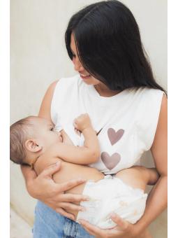 Débardeur d'allaitement Cœurs – Légèreté, douceur et style pour les mamans allaitantes