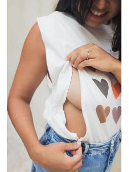 Débardeur d'allaitement Cœurs – Légèreté, douceur et style pour les mamans allaitantes