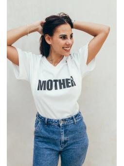 T-shirt d'allaitement Mother – Col V, coupe large et fierté de maman en toutes lettres