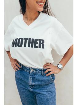 T-shirt d'allaitement Mother – Col V, coupe large et fierté de maman en toutes lettres