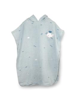 Poncho de Plage enfant Brodé en coton bio GOTS