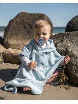 Poncho de Plage enfant Brodé en coton bio GOTS