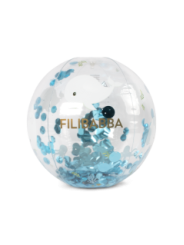 Grand Ballon de plage enfant Transparent avec confettis