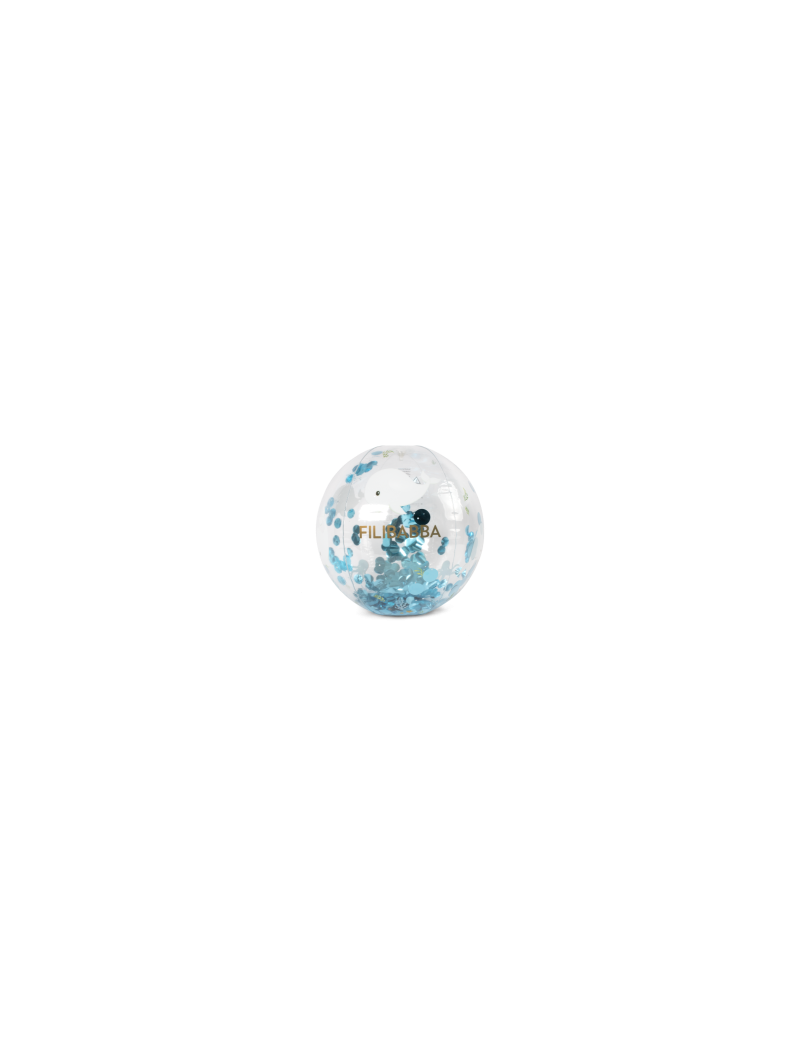 Grand Ballon de plage enfant Transparent avec confettis