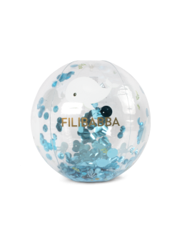 Grand Ballon de plage enfant Transparent avec confettis