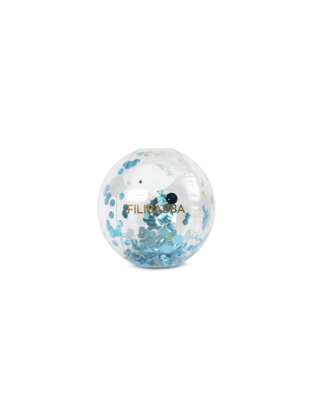 Grand Ballon de plage enfant Transparent avec confettis 