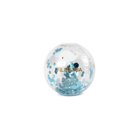 Grand Ballon de plage enfant Transparent avec confettis
