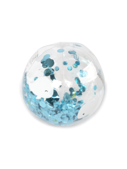 Grand Ballon de plage enfant Transparent avec confettis