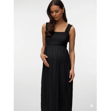 Robe Longue de Maternité & Allaitement "Julia" – Confort Smocké en coton bio