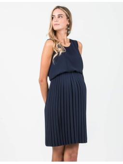 Robe maternité & allaitement bleue Attesa – Élégante