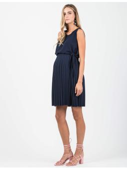 Robe maternité & allaitement bleue Attesa – Élégante