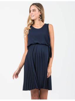 Robe maternité & allaitement bleue Attesa – Élégante