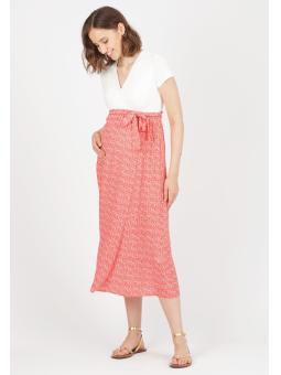 Robe maternité portefeuille corail Attesa – Élégante et allaitement