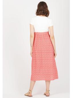 Robe maternité portefeuille corail Attesa – Élégante et allaitement