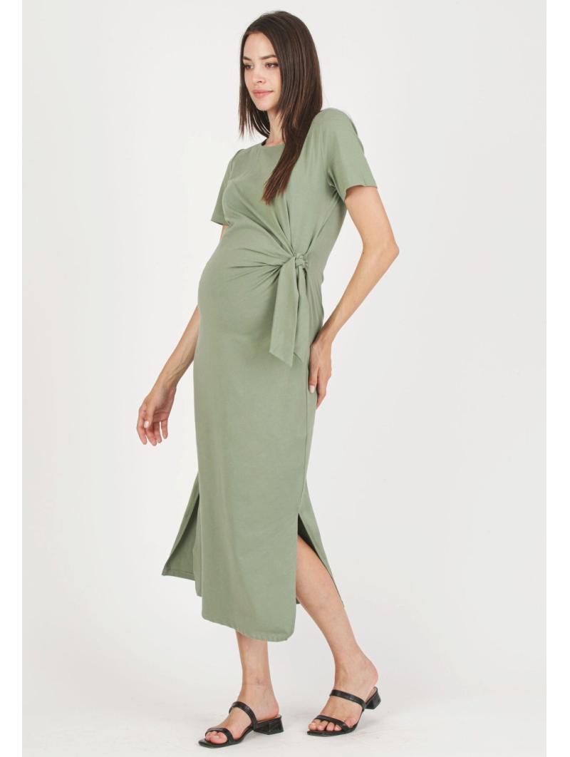Robe maternité coton Karen – Coupe ajustée avec nœud côté
