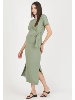 Robe maternité coton Karen – Coupe ajustée avec nœud côté