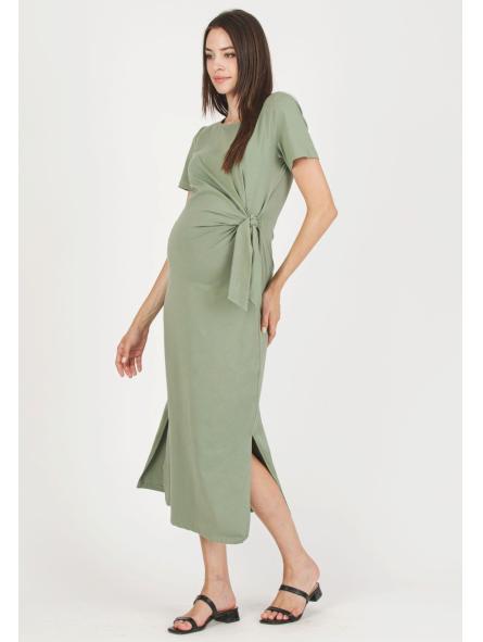 Robe maternité coton Karen – Coupe ajustée avec nœud côté