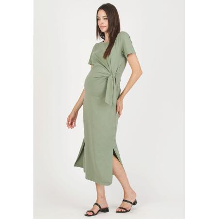 Robe maternité coton Karen – Coupe ajustée avec nœud côté