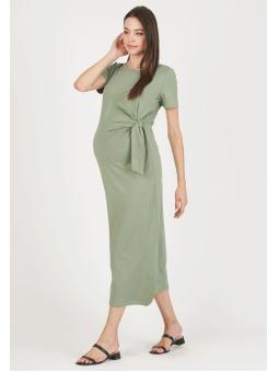 Robe maternité coton Karen – Coupe ajustée avec nœud côté