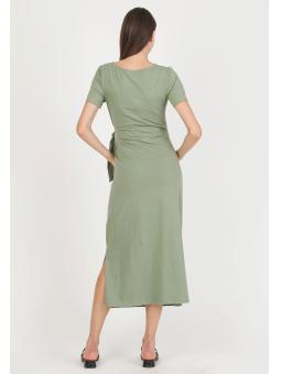 Robe maternité coton Karen – Coupe ajustée avec nœud côté