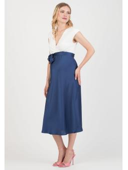 Robe de maternité et allaitement Diletta Attesa – Élégance fluide bleu marine ou rose pâle