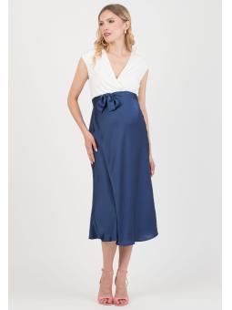 Robe de maternité et allaitement Diletta Attesa – Élégance fluide bleu marine ou rose pâle
