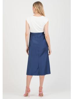 Robe de maternité et allaitement Diletta Attesa – Élégance fluide bleu marine ou rose pâle