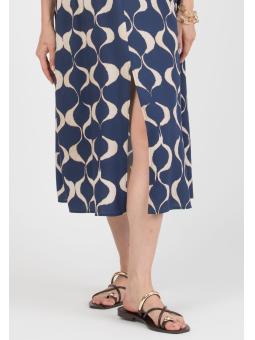 Robe grossesse & allaitement imprimée en viscose bleu – RAYA