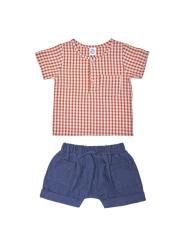 Ensemble B&eacute;b&eacute; Gar&ccedil;on en Gaze de Coton - Look &Eacute;t&eacute; Douillet