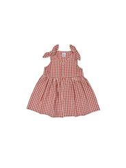 Robe &Eacute;vas&eacute;e Vichy - Tenue d'&Eacute;t&eacute; &agrave; N&oelig;uds pour Petite Fille