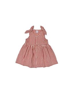 Robe Évasée Vichy - Tenue d'Été à Nœuds pour Petite Fille