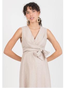 Robe de Grossesse et d'Allaitement Annalisa – Lin Italien Élégant et Confortable