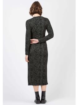 Robe de Grossesse "Karen" en Maille Milano – Longueur Midi et Nœud Élégant