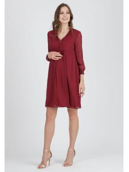 Robe de Grossesse et d'Allaitement Élégante "Diana" en Mousseline Unie