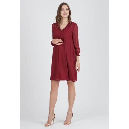 Robe de Grossesse et d'Allaitement Élégante "Diana" en Mousseline Unie
