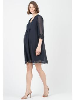 Robe de Grossesse et d'Allaitement Élégante "Diana" en Mousseline Unie