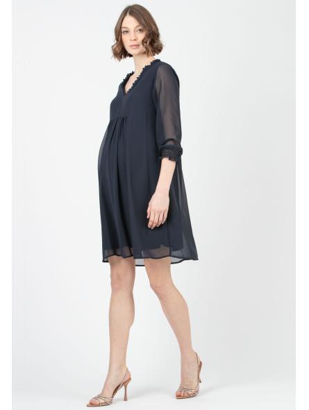 Robe de Grossesse et d'Allaitement Élégante "Diana" en Mousseline Unie