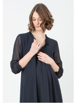 Robe de Grossesse et d'Allaitement Élégante "Diana" en Mousseline Unie