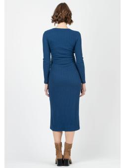 Robe de Grossesse et d'Allaitement "Adele" en Maille Côtelée – Coupe Cache-Cœur