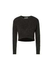 Pull Court / Crop d'Allaitement en Maille C&ocirc;tel&eacute;e &ndash; Col Rond