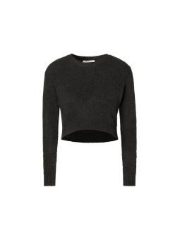 Pull Court / Crop d'Allaitement en Maille Côtelée – Col Rond