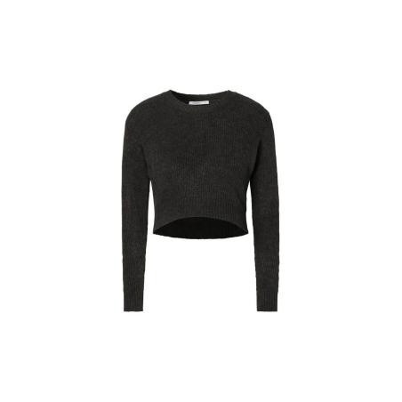 Pull Court / Crop d'Allaitement en Maille Côtelée – Col Rond