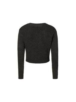 Pull Court / Crop d'Allaitement en Maille Côtelée – Col Rond