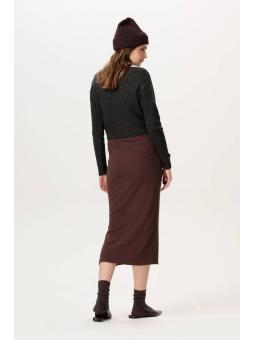 Pull Court / Crop d'Allaitement en Maille Côtelée – Col Rond