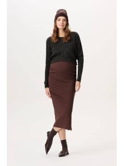 Pull Court / Crop d'Allaitement en Maille Côtelée – Col Rond